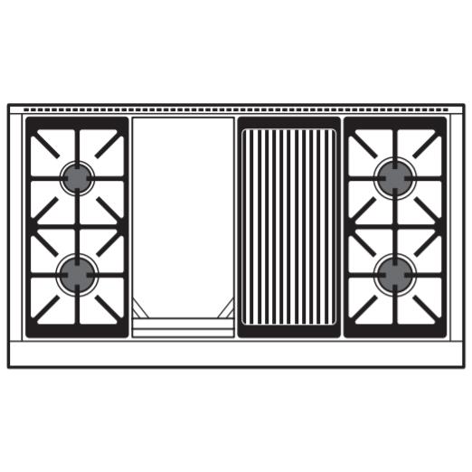 Wolf 48-inch Dual Fuel Range with Griddle and Charbroiler DF48450CG/S/P IMAGE 3