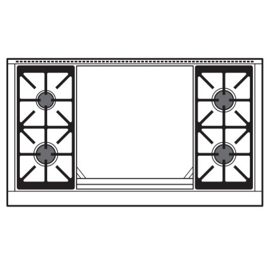 Wolf 48-inch Dual Fuel Range with Double Griddle DF48450DG/S/P IMAGE 3