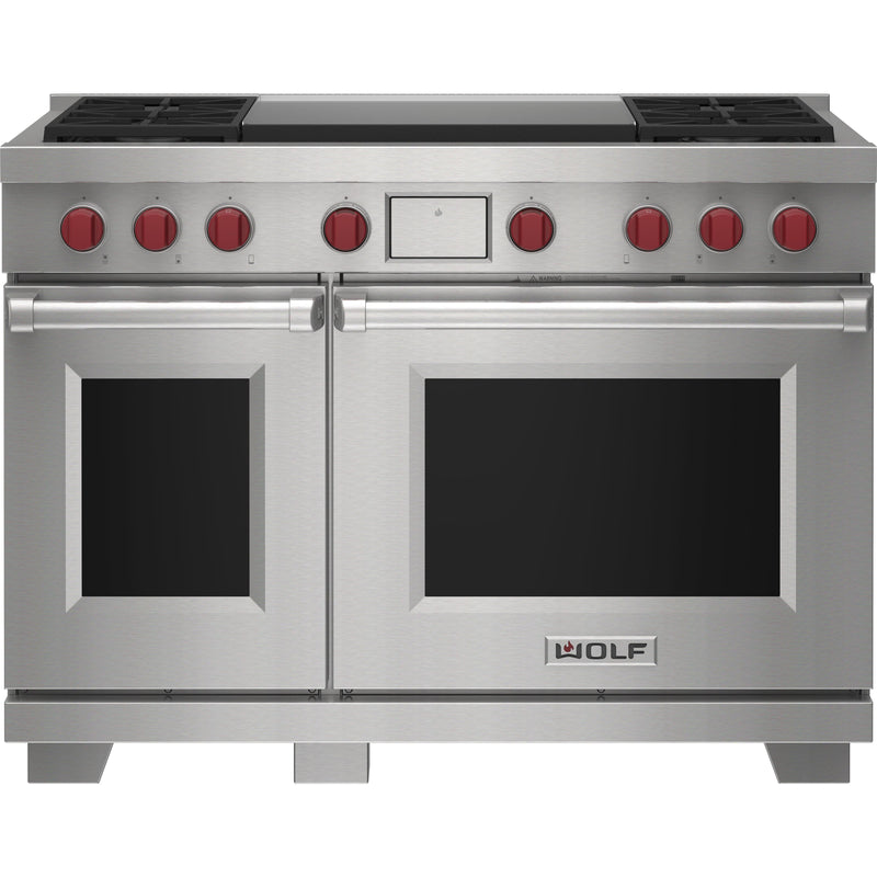 Wolf 48-inch Dual Fuel Range with Double Griddle DF48450DG/S/P/LP IMAGE 1