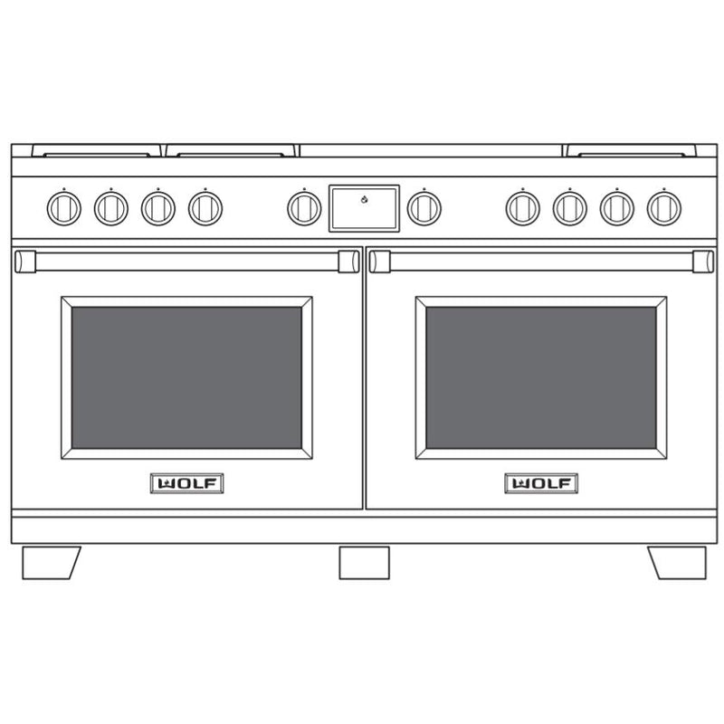 Wolf 60-inch Dual Fuel Range with Double Griddle DF60650DG/S/P/LP IMAGE 2