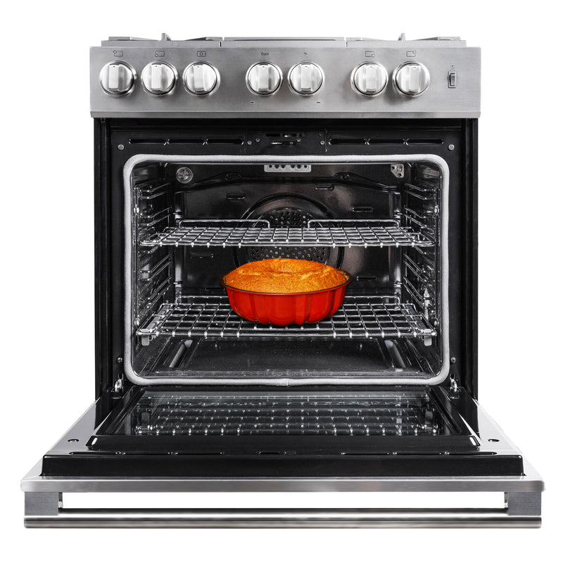 Blomberg 30-inch slide-in Dual Fuel Range with Convection Technology BDF30522CSS IMAGE 3