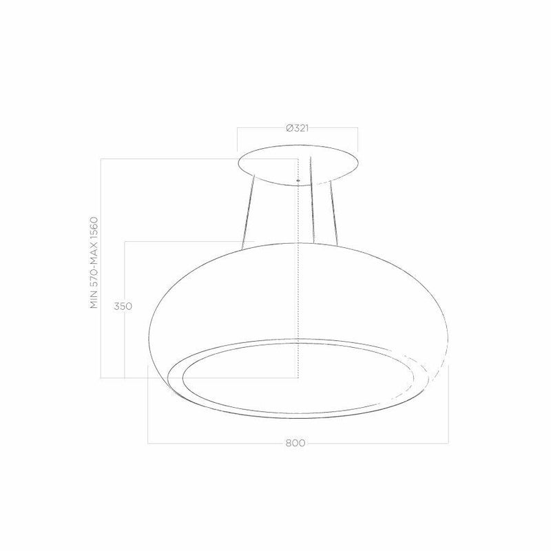 Elica 32-inch Iconic Seashell Series Island Hood ESS432SS IMAGE 3