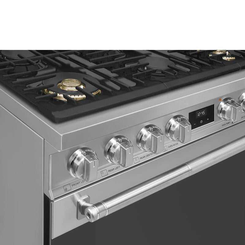 Smeg 36-inch Freestanding Dual Fuel Range with True European Convection SPR36UGMX IMAGE 7