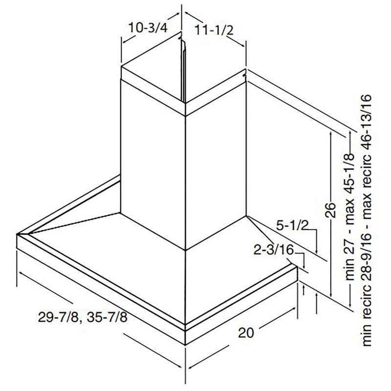 Best 30-inch WCS1 Series Wall Chimney Hood WCS1306SS IMAGE 8