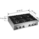 Forno Cossato 36-inch Gas Rangetop FCTGS5737-36 IMAGE 8