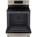 GE 30-inch Freestanding Electric Range with True European Convection Technology JCB840ETES IMAGE 2