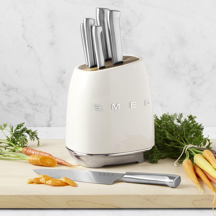 Smeg Retro-Style Knife Block with Knives KBSF01CR IMAGE 2