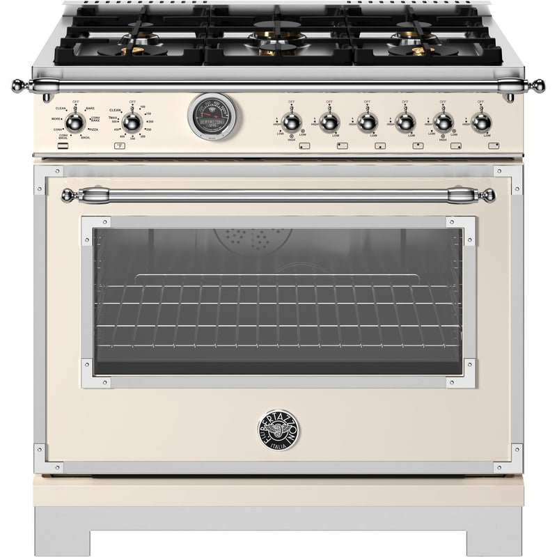 Bertazzoni 36-inch Freestanding Dual Fuel Range HER366BCFEPAVT IMAGE 1