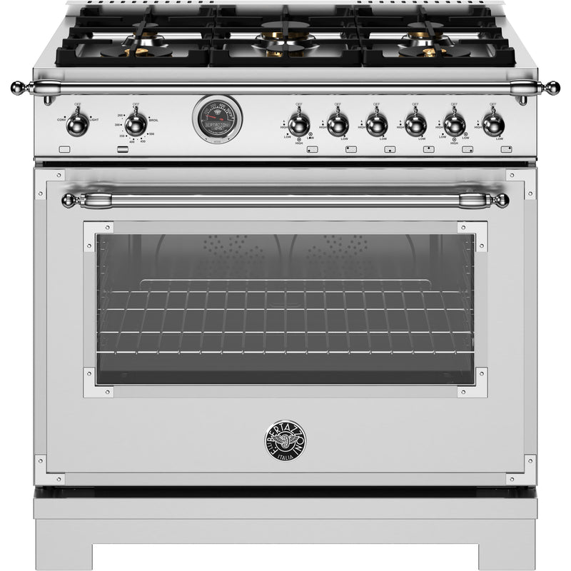 Bertazzoni 36-inch Freestanding Gas Range HER366BCFGMXT IMAGE 1