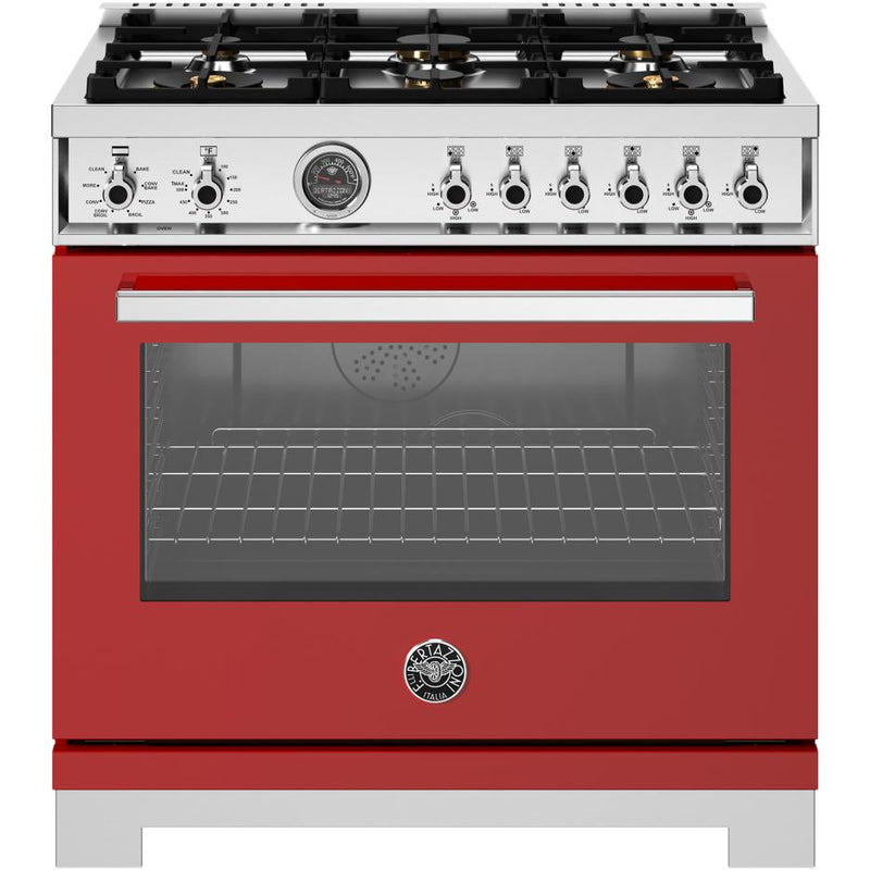 Bertazzoni 36-inch Freestanding Dual-Fuel Range PRO366BCFEPROT IMAGE 1