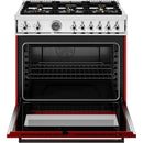 Bertazzoni 36-inch Freestanding Dual-Fuel Range PRO366BCFEPROT IMAGE 2