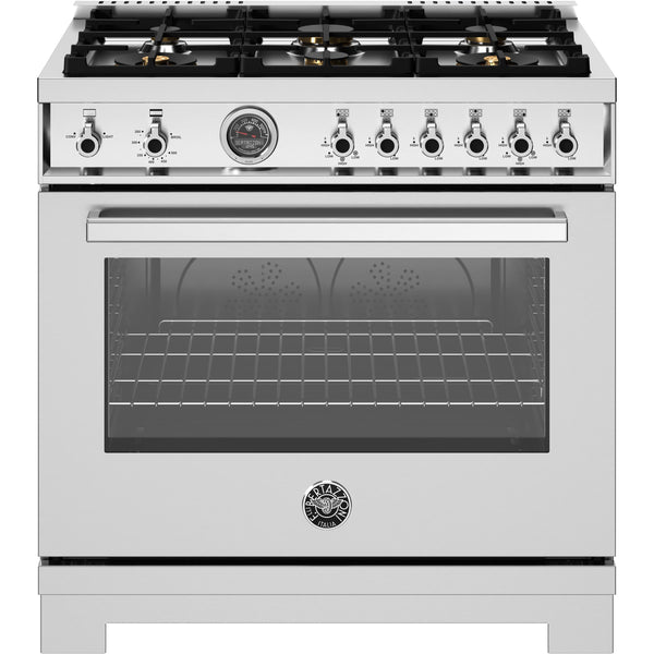 Bertazzoni 36-inch Freestanding Gas Range PRO366BCFGMXT IMAGE 1