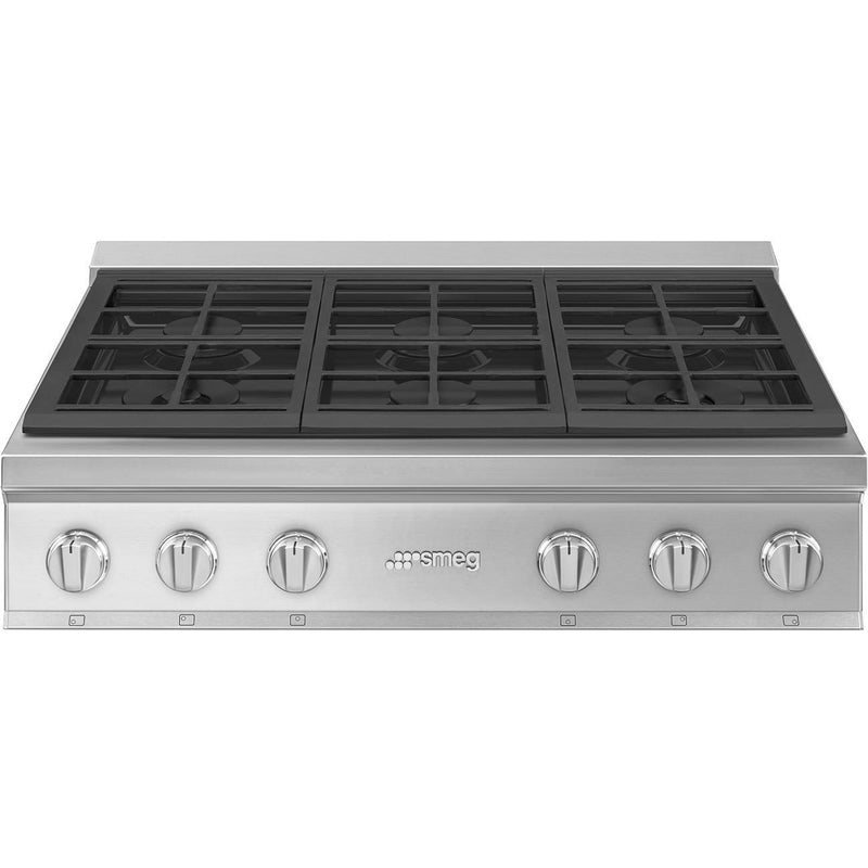 Smeg Portofino 36-inch Built-In Rangetop RTU366GX IMAGE 1