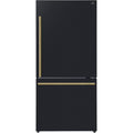  Couleur du fabricant_Noir avec laiton antique -- Forno 31 inch 17.2 cu.ft Freestanding Bottom Freezer Refrigerator IMAGE 1