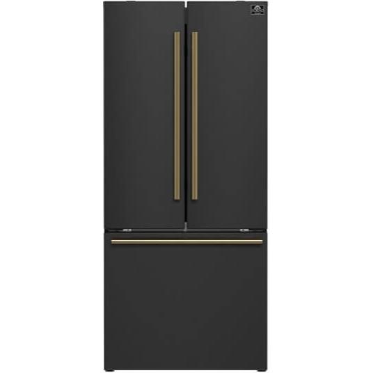 Forno 30-inch, 17.5 cu. ft. Counter-Depth French 3-Door Refrigerator with Interior Ice Maker FFFFD1974-31BLK IMAGE 1