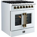 Forno 30-inch Freestanding Dual Fuel Range with French Door FFSGS6356-30WHT IMAGE 5