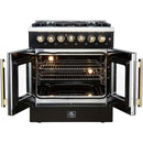 Forno 30-inch Freestanding Dual Fuel Range with French Door FFSGS6356-30BLK IMAGE 2