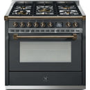  Steel Ascot 36-inch Dual-Fuel Range With 5 Burners AQY9S-4M-AN-B IMAGE 1
