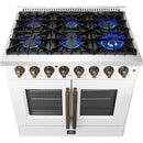 Forno 36-inch Freestanding Dual Fuel Range with True European Convection Technology FFSGS6356-36WHT IMAGE 3