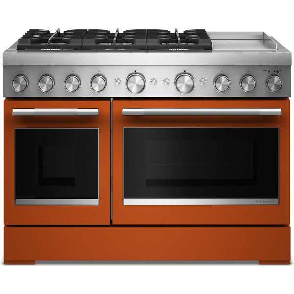  KitchenAid 48-inch Freestanding Commercial-Style Dual-Fuel Range with Griddle KFDD948SSC IMAGE 1