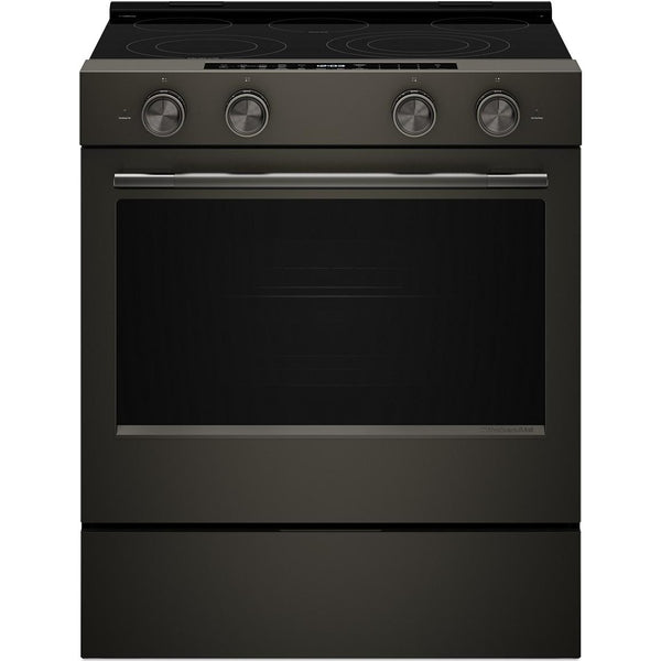  KitchenAid 30-inch Smart Slide-in Gas Range with Convection Cooking Modes and 2-in-1 Burner KSGS530SBE IMAGE 1