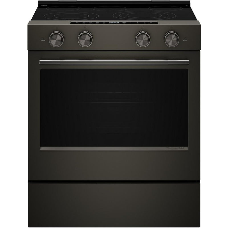  KitchenAid 30-inch Smart Slide-in Gas Range with Convection Cooking Modes and 2-in-1 Burner KSGS530SBE IMAGE 1