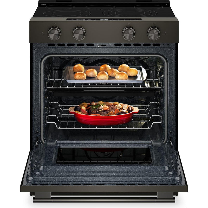  KitchenAid 30-inch Smart Slide-in Gas Range with Convection Cooking Modes and 2-in-1 Burner KSGS530SBE IMAGE 2