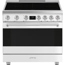  Smeg 36-inch Freestanding Induction Range SPR36UIMMW IMAGE 1