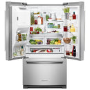  Germain Larivière 36-inch, 26.8 cu. ft. Freestanding French Door 3-Door Refrigerator with Exterior Ice and Water Dispensing System KitchenAid KRFF507HPS- Final sale - Floor sample IMAGE 5
