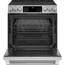  Germain Larivière 30-inch Slide-in Electric Range with Warming Drawer CAFE CCES700P2MS1- Final sale - Open box IMAGE 4