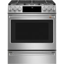  Germain Larivière 30-inch Slide-in Gas Range with Convection Technology CAFE CCGS700P2MS1- Final sale- Floor sample IMAGE 1