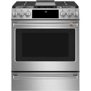  Germain Larivière 30-inch Slide-in Gas Range with Convection Technology CAFE CCGS700P2MS1- Final sale- Floor sample IMAGE 2