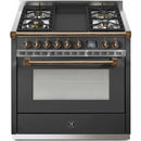  Steel Ascot 36-inch Dual-Fuel Range with 4 Burners and Griddle AQY9S-4T-AN-B IMAGE 1