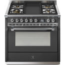  Steel Ascot 36-inch Dual-Fuel Range with 4 Burners and Griddle AQY9S-4T-AN-C IMAGE 1