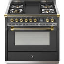  Steel Ascot 36-inch Dual-Fuel Range with 4 Burners and Griddle AQY9S-4T-AN-O IMAGE 1