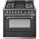  Steel Ascot 36-inch Dual-Fuel Range with 4 Burners and Griddle AQY9S-4T-AN-N IMAGE 1