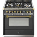  Steel Ascot 36-inch Dual-Fuel Range With 5 Burners AQY9S-4M-AN-O IMAGE 1