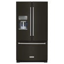  Germain Larivière 36-inch, 26.8 cu. ft. Freestanding French Door 3-Door Refrigerator with Exterior Ice and Water Dispensing System KITCHENAID KRFF507HBS- Final sale - Floor sample IMAGE 1