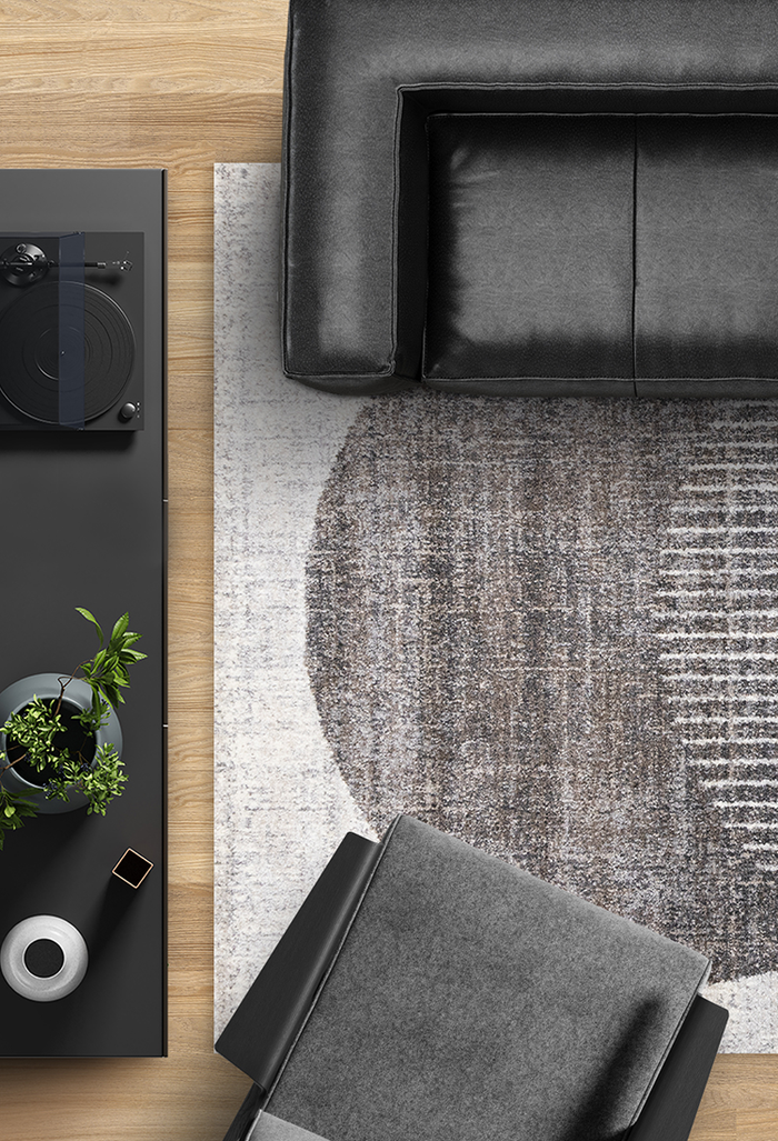 Tapis sur mesure gris foncé en polyamide par Vorwerk - Inspiration Luxe
