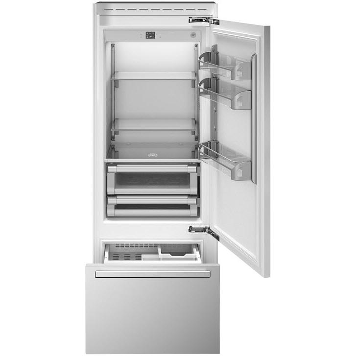 Bertazzoni Réfrigérateur à congélateur inférieur intégré de 30 pouces, 15,5 pi. cu. avec affichage numérique REF30BMBIXRT - Germain Larivière