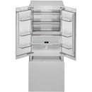 Bertazzoni Réfrigérateur encastré à trois portes avec porte à deux battants de 36 pouces avec distributeur de glaçons et distributeur d'eau interne REF36FDBZPNV/24 - Germain Larivière
