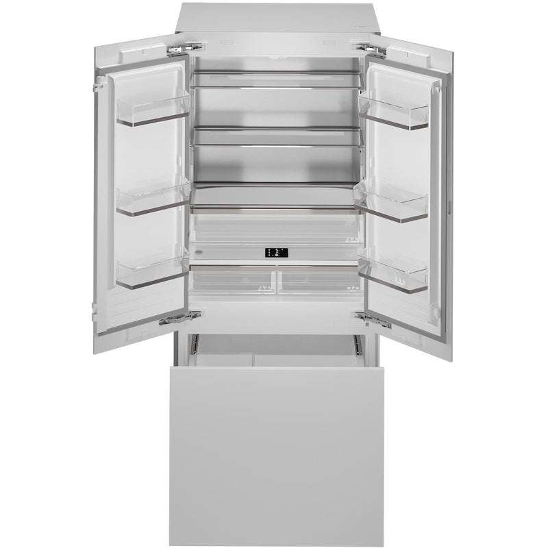 Bertazzoni Réfrigérateur encastré à trois portes avec porte à deux battants de 36 pouces avec distributeur de glaçons et distributeur d'eau interne REF36FDBZPNV/24 - Germain Larivière