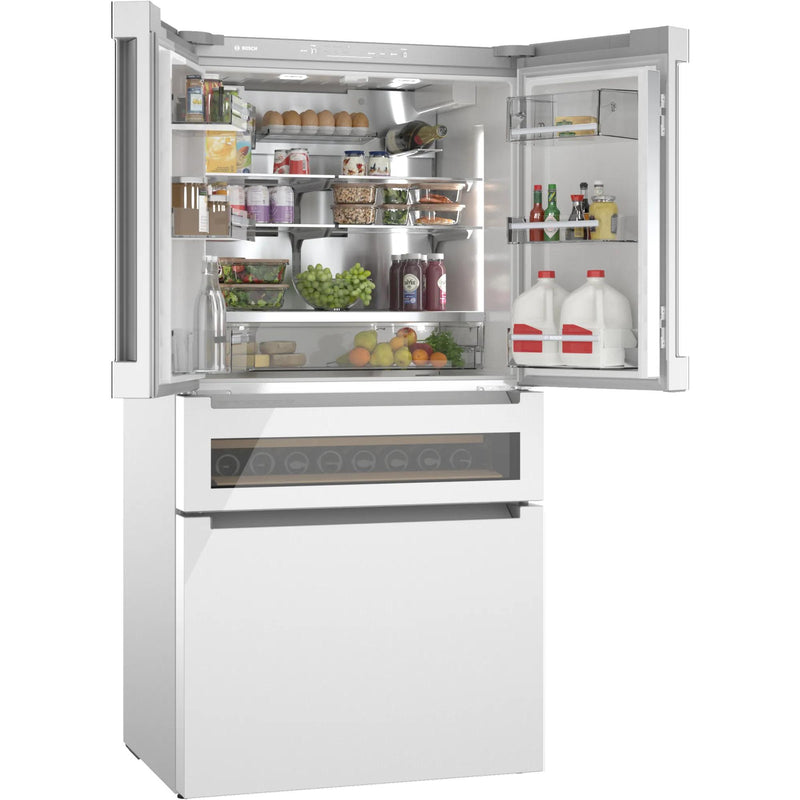 Bosch Réfrigérateur quatre portes avec porte à deux battants à profondeur de comptoir de 36 po., 20,5 pi.cu. avec FlexBar™ B36CL81ENW - Germain Larivière