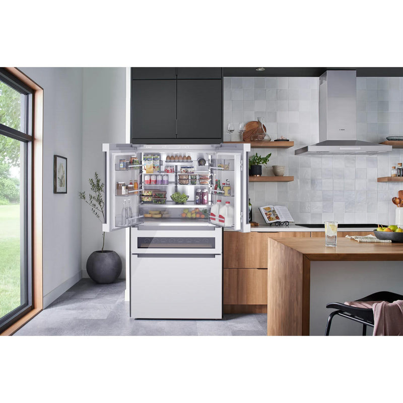 Bosch Réfrigérateur quatre portes avec porte à deux battants à profondeur de comptoir de 36 po., 20,5 pi.cu. avec FlexBar™ B36CL81ENW - Germain Larivière
