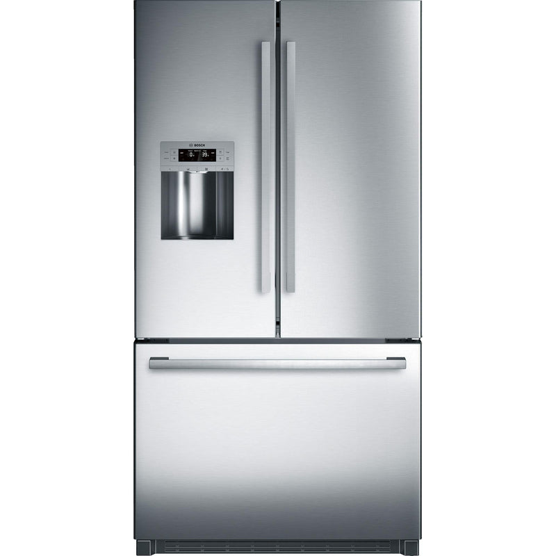 Bosch Réfrigérateur trois portes avec porte à deux battants de 36 po, 25 pi cu avec système de distributeur d'eau et de glaçons B26FT50SNS - Germain Larivière