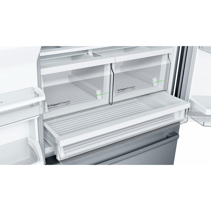 Bosch Réfrigérateur trois portes avec porte à deux battants de 36 po, 25 pi cu avec système de distributeur d'eau et de glaçons B26FT50SNS - Germain Larivière