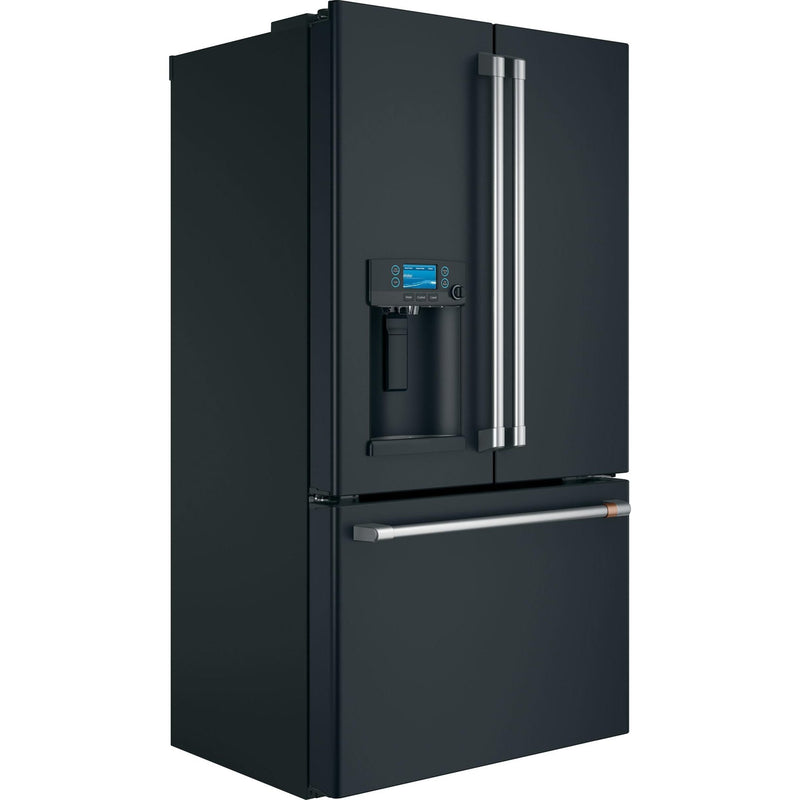Café Réfrigérateur trois portes avec porte à deux battants à profondeur de comptoir de 36 po, 22,2 pi cu avec distributeur d'eau chaude CYE22TP3MD1 - VENTE FINALE - BOITE OUVERTE - VENDU TEL QUEL - Germain Larivière
