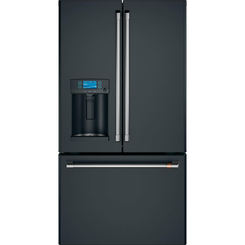 Café Réfrigérateur trois portes avec porte à deux battants à profondeur de comptoir de 36 po, 22,2 pi cu avec distributeur d'eau chaude CYE22TP3MD1 - VENTE FINALE - BOITE OUVERTE - VENDU TEL QUEL - Germain Larivière
