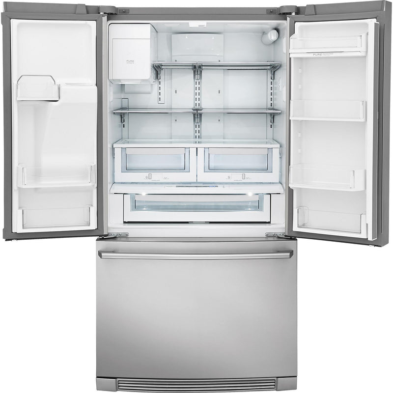 Electrolux Réfrigérateur trois portes avec porte à deux battants à profondeur de comptoir de 36 po, 21.5 pi cu avec commandes Wave - Touch® EW23BC87SS - Germain Larivière