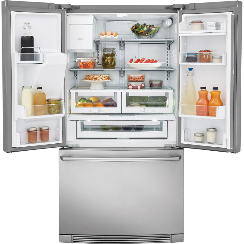 Electrolux Réfrigérateur trois portes avec porte à deux battants à profondeur de comptoir de 36 po, 21.5 pi cu avec commandes Wave - Touch® EW23BC87SS - Germain Larivière